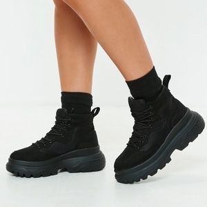 Missguided Double Sole Hiking Sneaker Boots